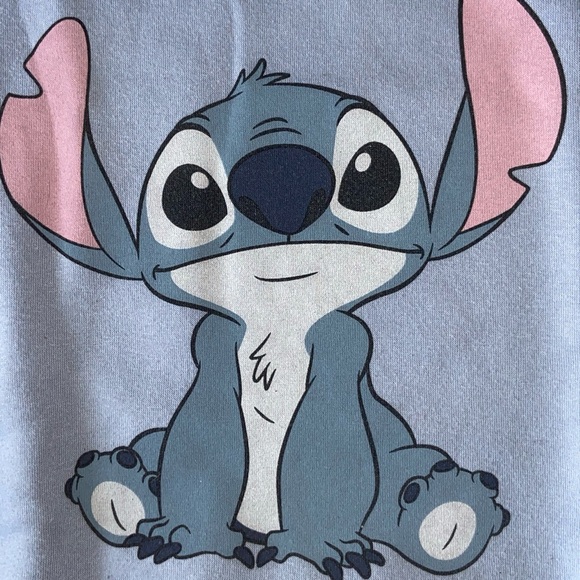 Disney pullover sweatshirt Stitch Ohana Sz medium long sleeve blues - Picture 6 of 6